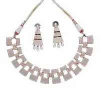 Contemporary Square Diamond Necklace Set