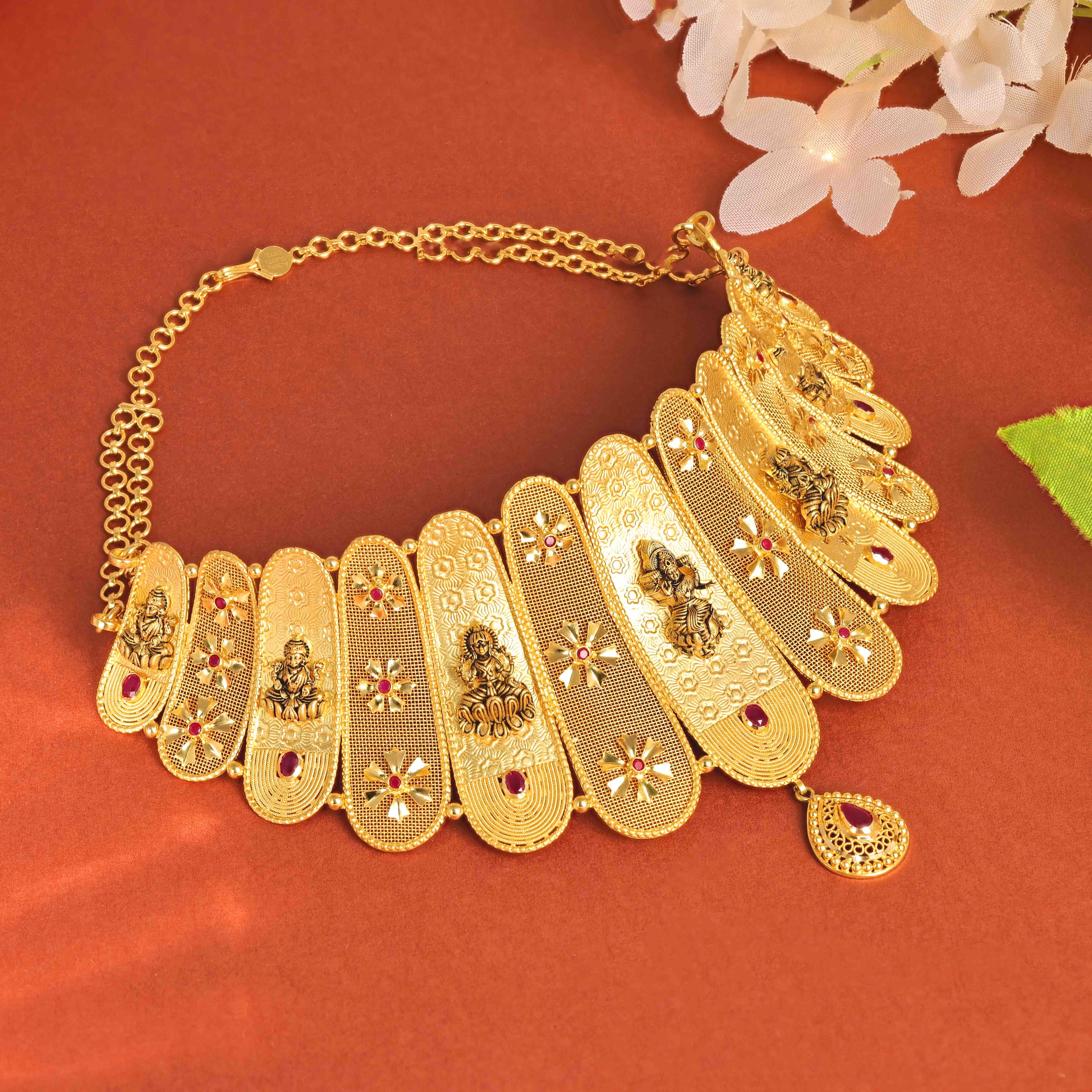 Classic Gold Jhumka with Bead Drops